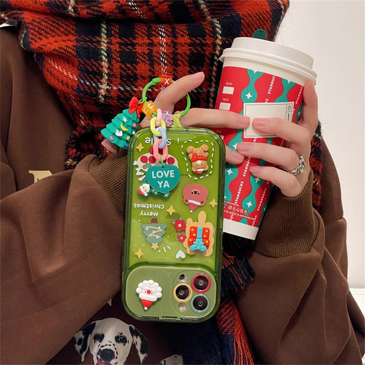 Christmas Stereo Doll Pendant Phone Case