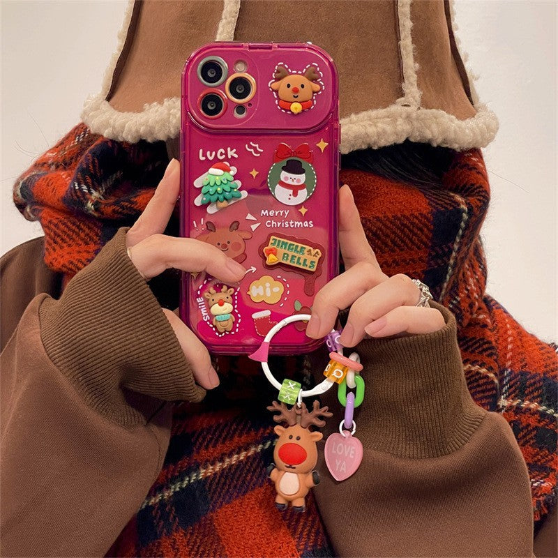 Christmas Stereo Doll Pendant Phone Case