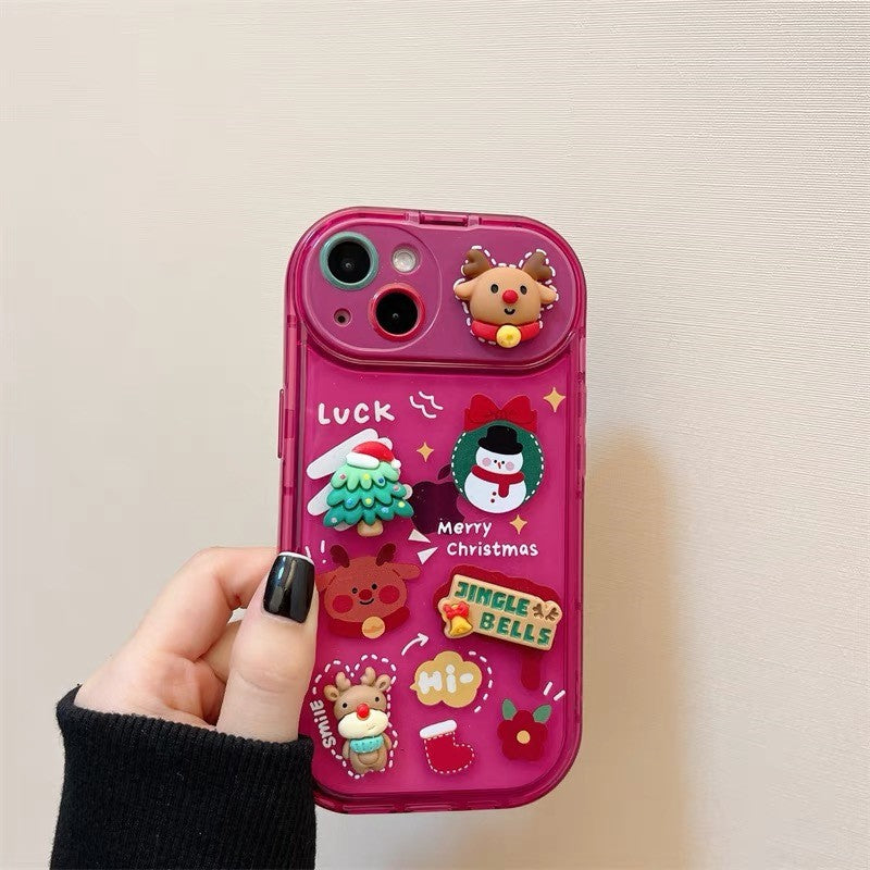 Christmas Stereo Doll Pendant Phone Case