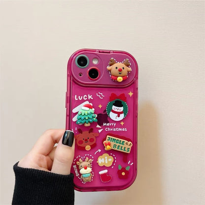 Christmas Stereo Doll Pendant Phone Case